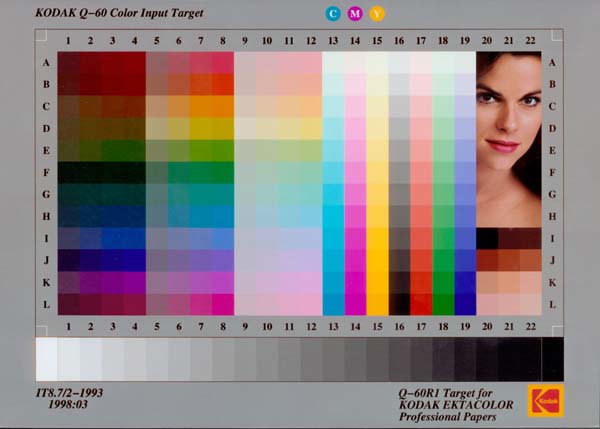 Image of Kodak color target.