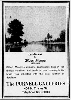 Ad for Munger paintings